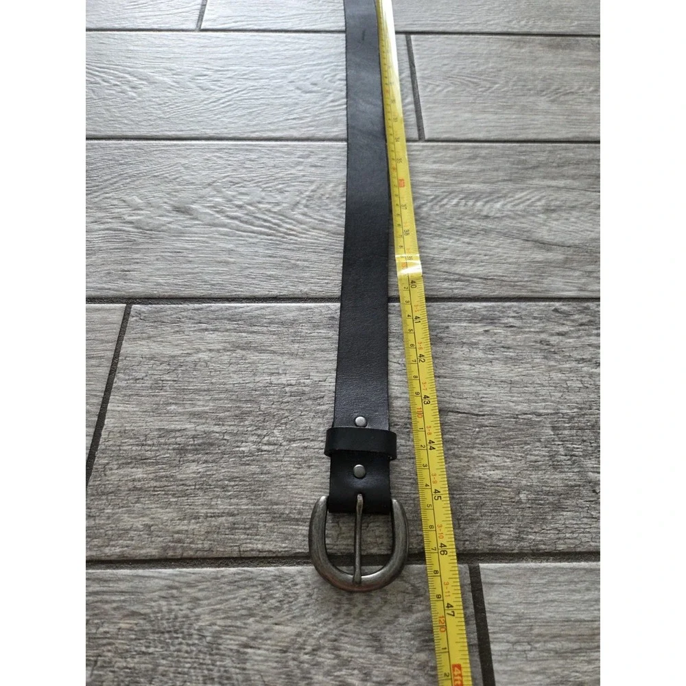 Joes Belt Mens 38 Black Leather Oval Buckle Classic Casual 46